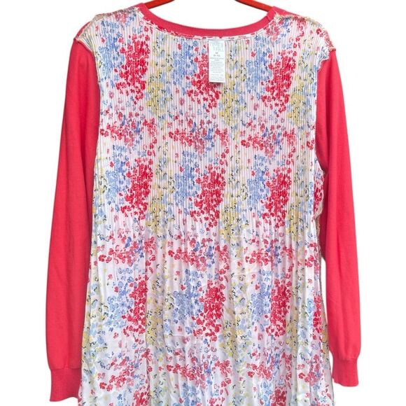 Time and Tru Pink Boxy Long Sleeve Sweatshirt fully line floral inside open back - Picture 4 of 5
